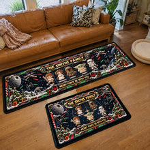 Load image into Gallery viewer, "Merry Force Be With You!" - Personalized Cosmic Adventure Family Christmas Rug - Custom Gifts for Family and Friends

