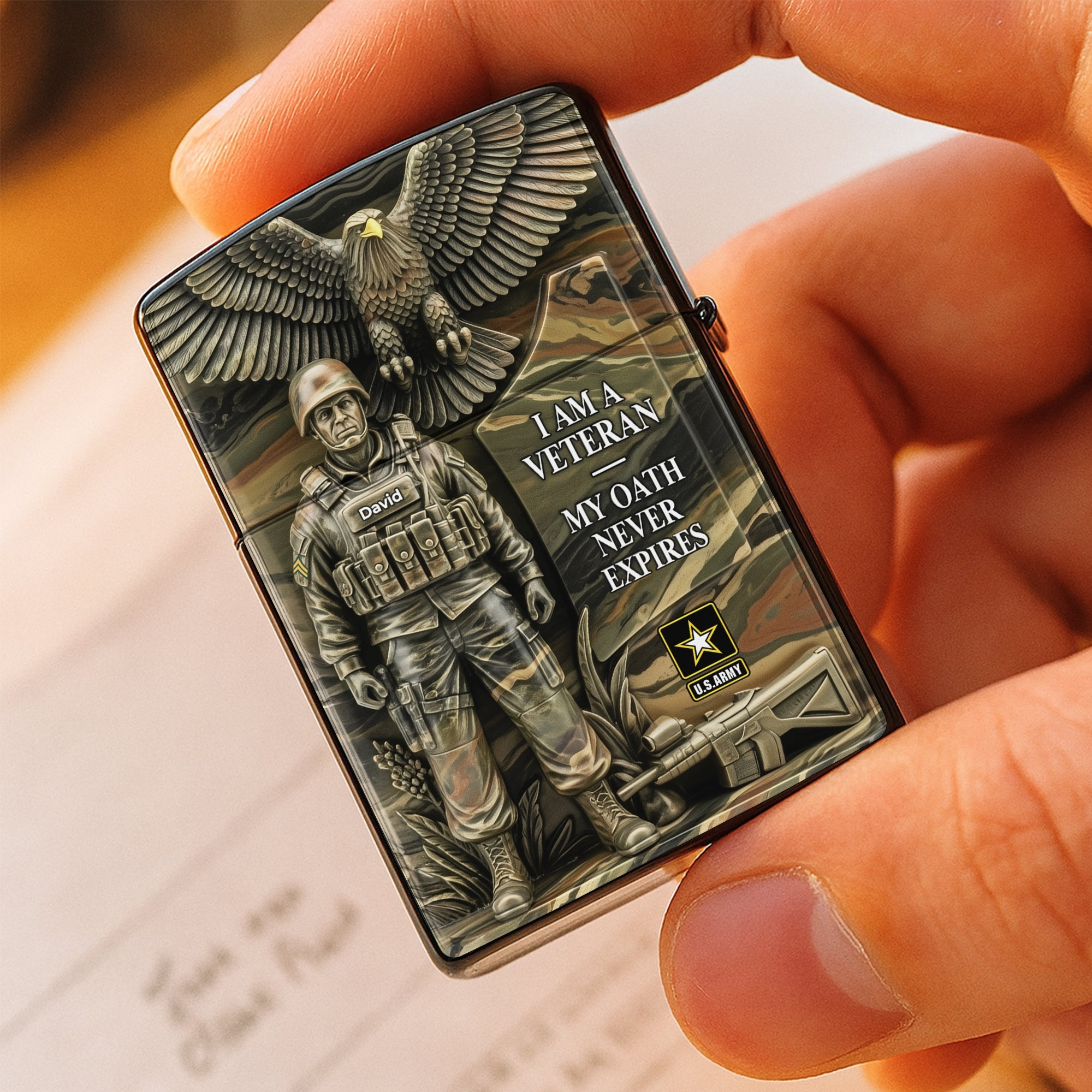 I AM A VETERAN - Personalized Badass Veteran Lighter Gifts Lighter PopCulturePrints