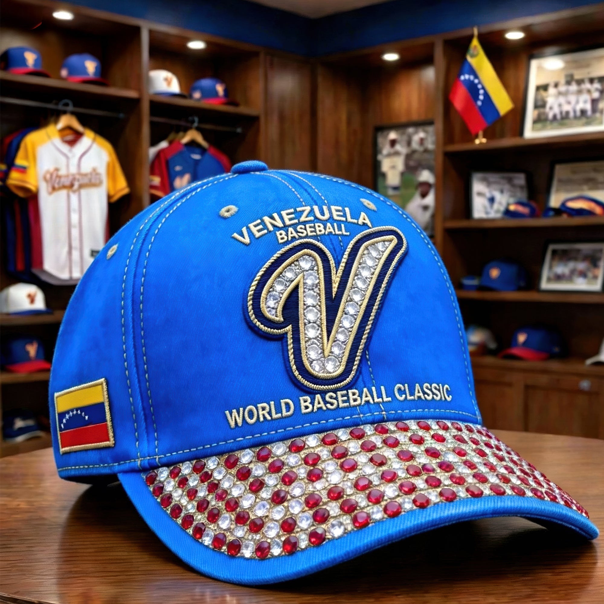 ‘Celebrate Every Game!’ Venezuela Baseball Classic Cap - Personalize Your Gift for Baseball Lovers Caps PopCulturePrints