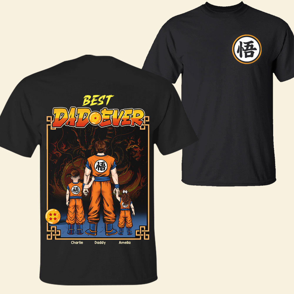 Best Dad Ever Shirt - Personalized Dragon Themed Gift for Dads and Grandpas Shirts PopCulturePrints