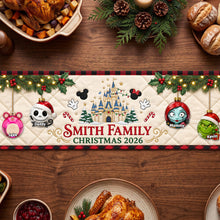 Load image into Gallery viewer, Bring Joy to Your Festivities – Personalized Christmas Family Bubble Quilted Table Runner - A Unique Gift for Family &amp; Friends Quilted Table Runner PopCulturePrints
