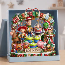 Load image into Gallery viewer, “Merry Christmas is in the air” - Holiday Friends Acrylic Sign - Personalized Christmas Family Keepsake
