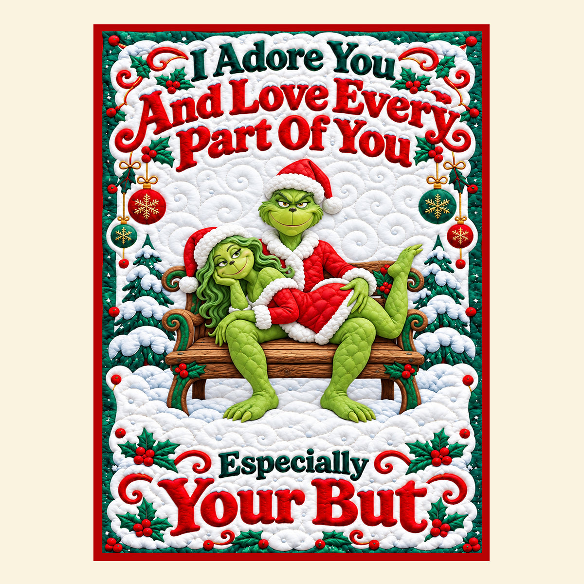 I Adore You and Love Every Part Of You - Funny Mischief Couples Blanket - Personalized Christmas Gift Blanket PopCulturePrints