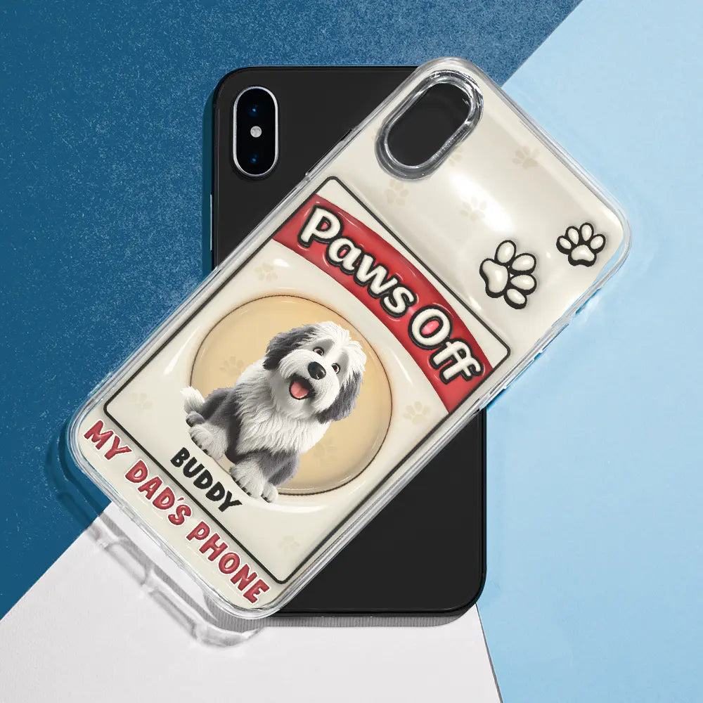 Paws Off Mom Dad Dog Cat Pet Lover - Personalized Clear Phone Case Clear Phone Case PopCulturePrints