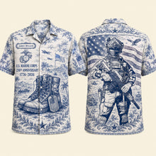 Load image into Gallery viewer, “Celebrate Freedom: 250 Years of Valor” - Personalized Veteran Hawaiian Shirt - Gifts for Veterans and Patriotic Americans Hawaiian Shirts PopCulturePrints
