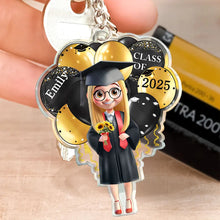 Load image into Gallery viewer, Celebrate Graduation with Joy - Personalized Acrylic Keychain Acrylic Keychain PopCulturePrints
