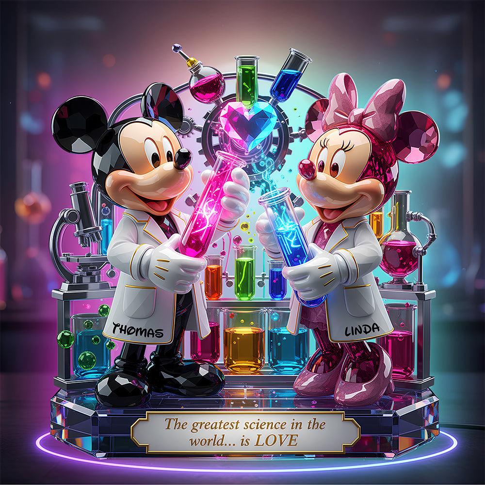 The Greatest Science Is Love - Personalized Great Scientist Couple Light Box Gift Light Box PopCulturePrints