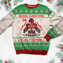 Load image into Gallery viewer, Customizable American Football Ugly Christmas Sweater
