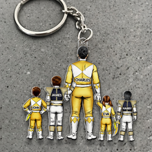 Load image into Gallery viewer, &quot;Celebrate Your Power Dad - Personalized Keychain for the Super Dads&quot; Keychains PopCulturePrints
