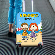 Load image into Gallery viewer, Customizable Peanuts-Themed Luggage Cover for Couples - Summer Edition
