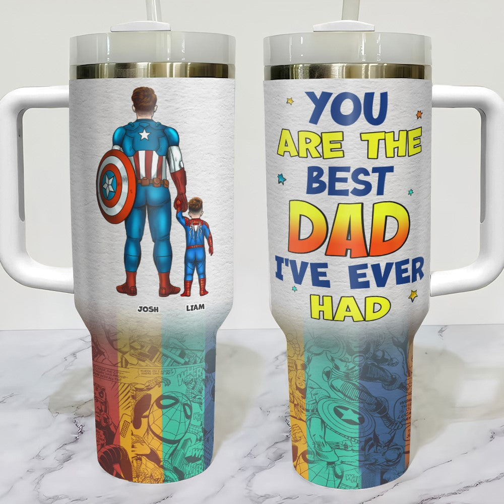 Super Dad Personalized Tumbler - Heroic Gift for Father's Day Tumbler Cup PopCulturePrints