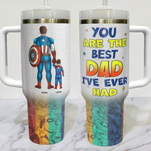 Load image into Gallery viewer, Super Dad Personalized Tumbler - Heroic Gift for Father&#39;s Day Tumbler Cup PopCulturePrints
