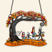 Load image into Gallery viewer, “It’s the Most Wonderful Time of the Year” - Personalized Suncatcher for Family Ornament PopCulturePrints
