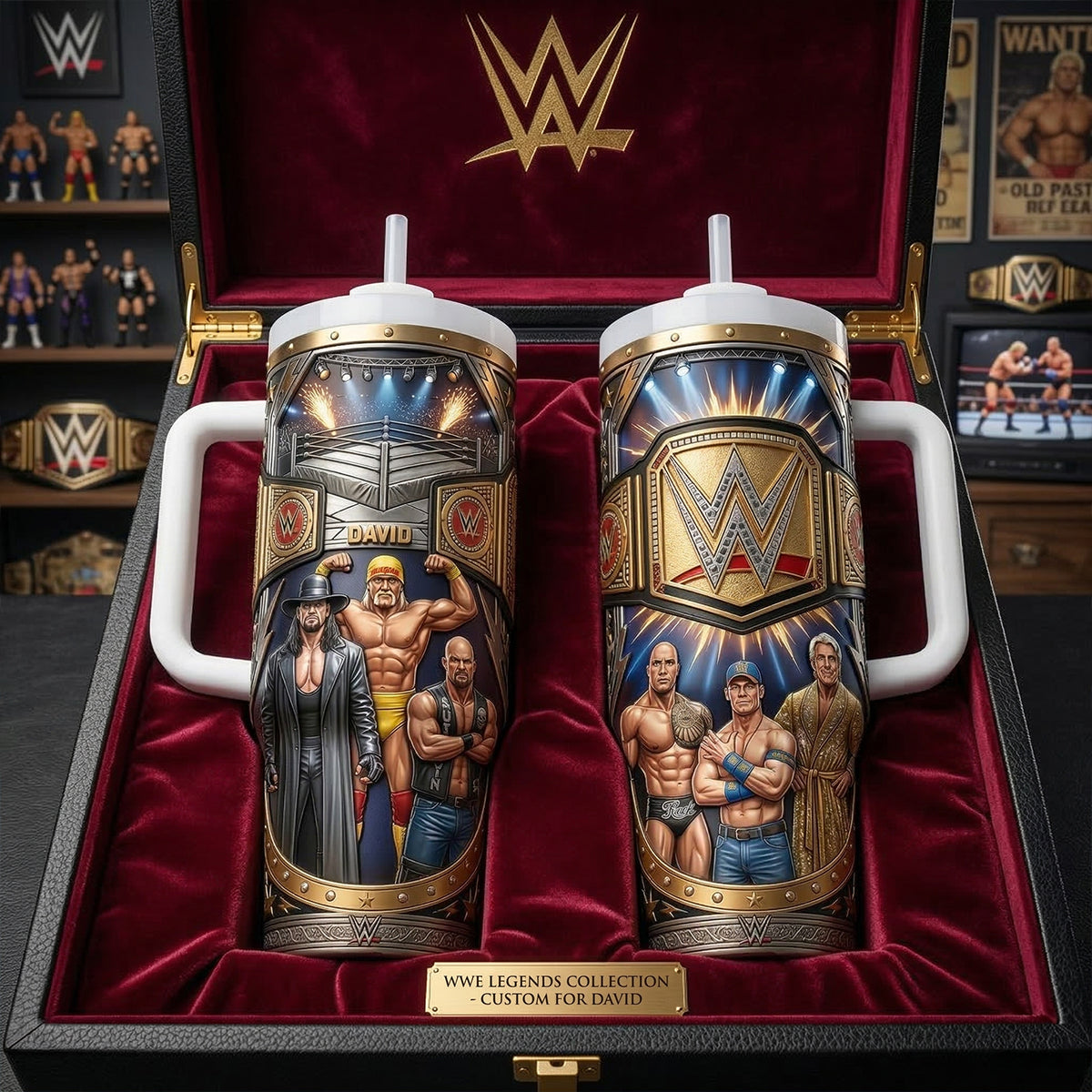 “Unleash Your Inner Champion!” - Arena Championship Fighter 40oz Tumbler - Personalized Gift for Any Wrestler Fan Tumbler Cup PopCulturePrints