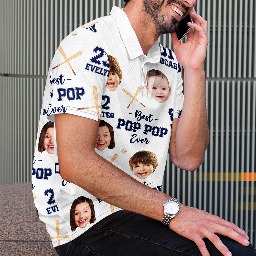 Baseball Dad: Best Dad Ever - Personalized Polo Shirt Polo Shirt PopCulturePrints
