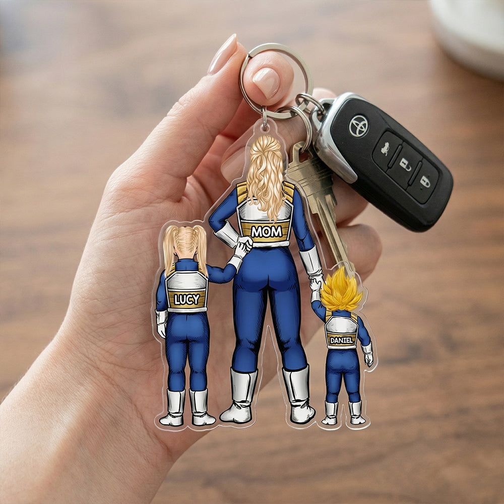 "Empowered Warrior Mom: A Tribute to Love" - Ultimate Warrior Mom Keychain - Personalized Gift for Mom, Grandma & More Keychains PopCulturePrints
