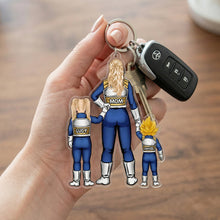Load image into Gallery viewer, "Empowered Warrior Mom: A Tribute to Love" - Ultimate Warrior Mom Keychain - Personalized Gift for Mom, Grandma &amp; More Keychains PopCulturePrints
