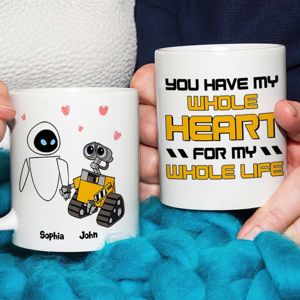 Personalized Couple Mugs - Whole Heart for Life | Perfect Valentine's Day Gifts Coffee Mug PopCulturePrints
