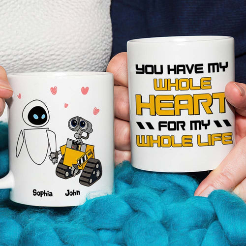 Personalized Couple Mugs - Whole Heart for Life | Perfect Valentine's Day Gifts Coffee Mug PopCulturePrints