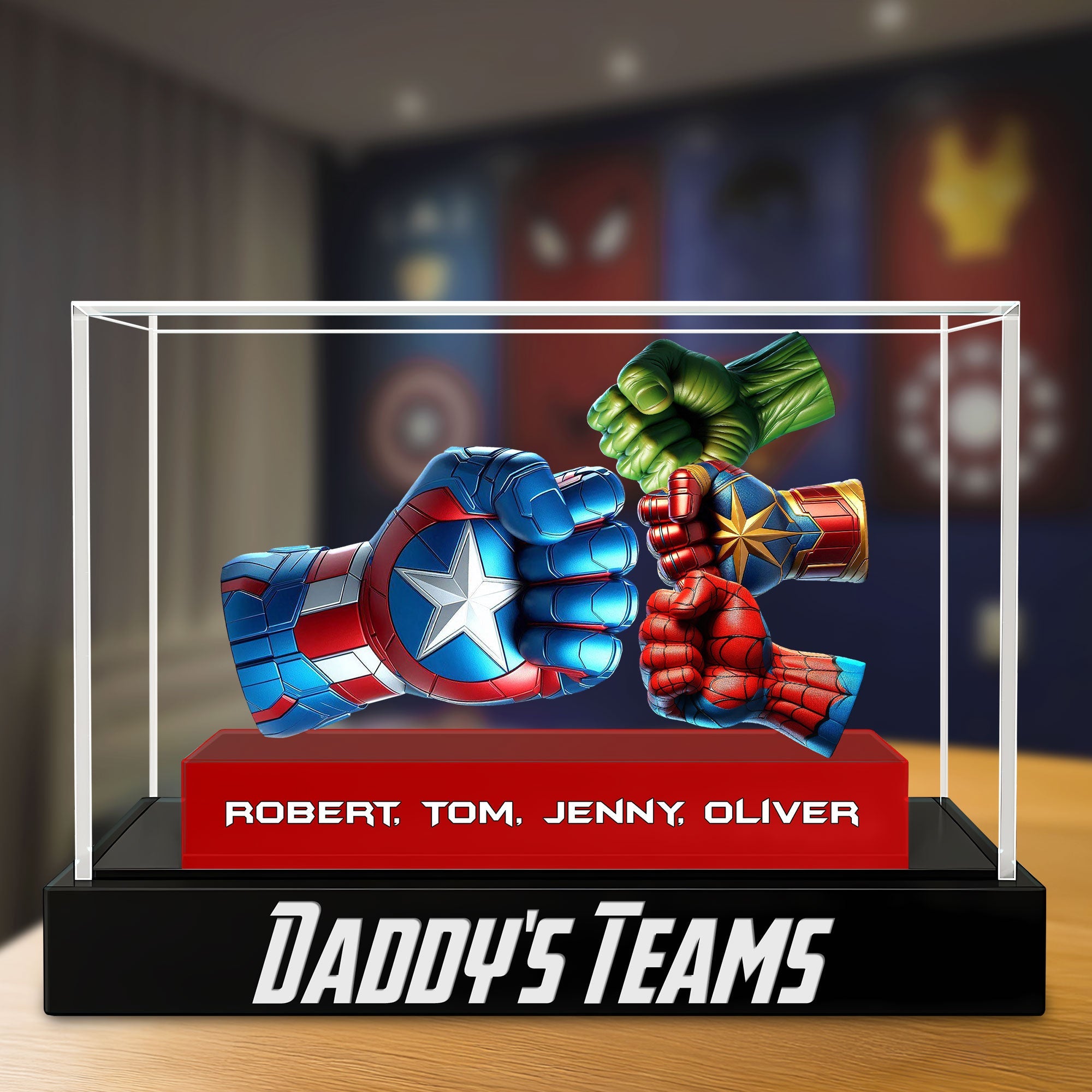 Super Fist Bump Dad Plaque - A Personalized Gift for Every Super Dad Shaped Plaques PopCulturePrints