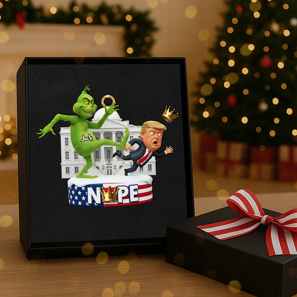 "Kick the Grinch Out of Xmas!" - Personalized Funny Acrylic Ornament for Friends and Family Ornament PopCulturePrints