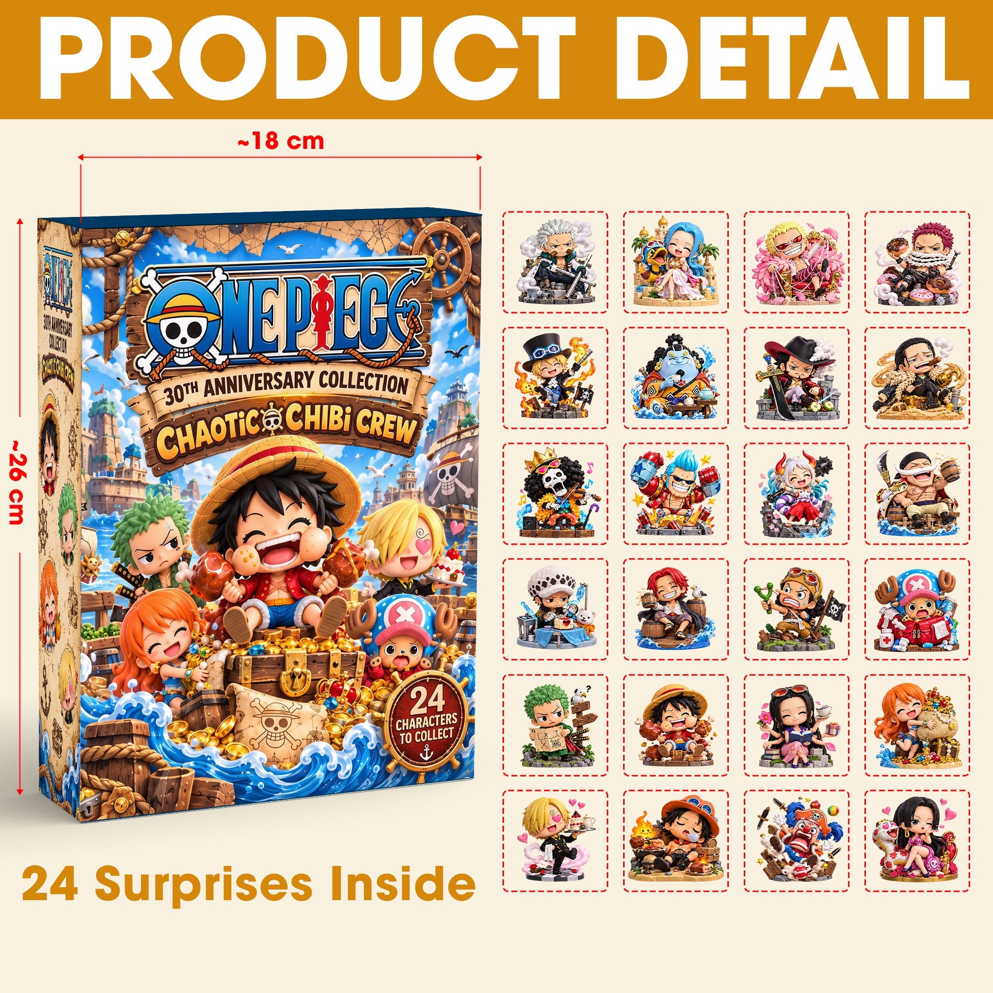 “Celebrate the Spirit of Adventure!” - Chibi Adventure Christmas Ornament Blind Box - Personalized Gifts for Anime Lovers Advent Calendar PopCulturePrints