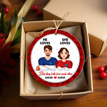 Load image into Gallery viewer, Customized Christmas Ornaments for Football-Loving Couples - Valentine&#39;s Day Gifts Ornament PopCulturePrints
