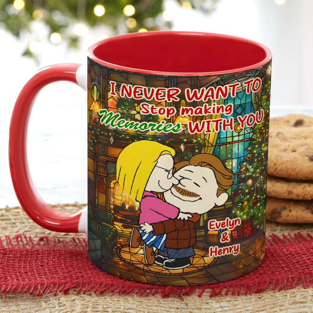 Personalized Christmas Couple Accent Mug | Heartfelt Valentine's Day Gifts Coffee Mug PopCulturePrints