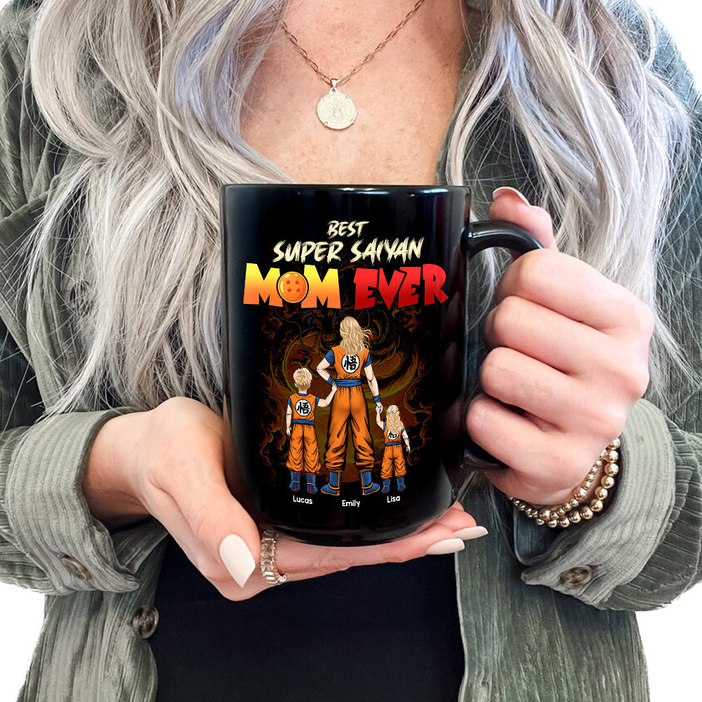 Personalized Super Saiyan Mom Coffee Mug - Customized Gift for Mother's Day Coffee Mug PopCulturePrints