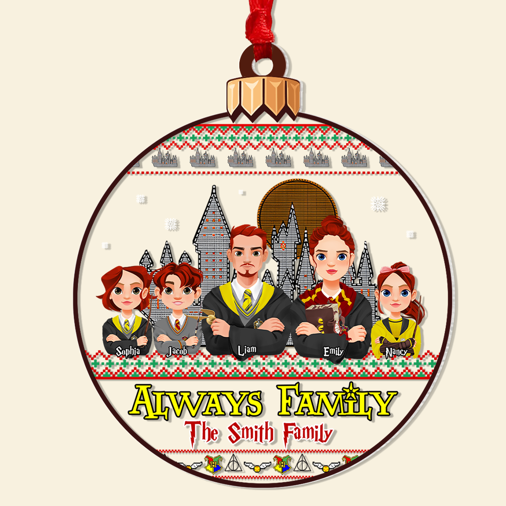 Personalized Christmas Family Ornament - Magical Theme