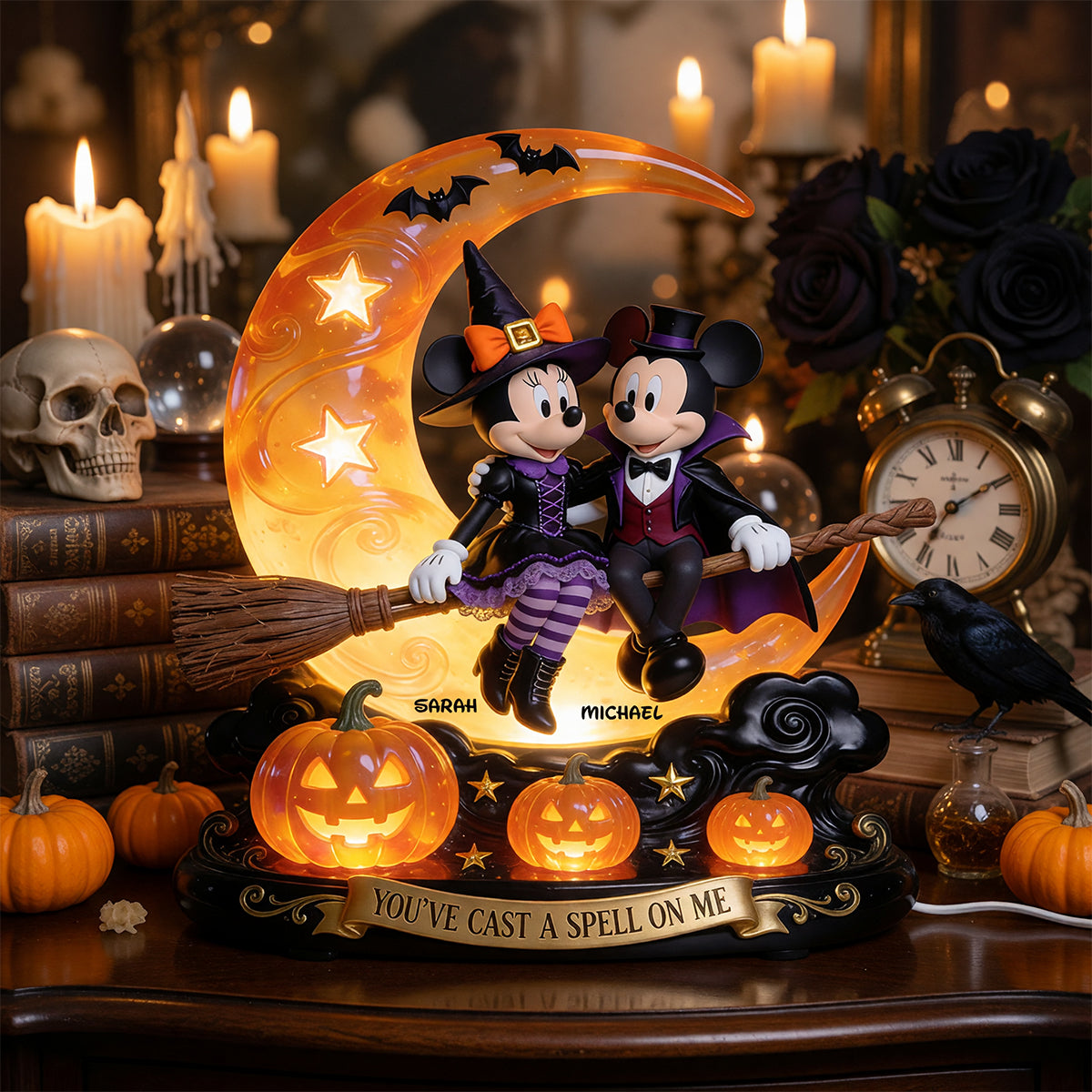 You've Cast a Spell On Me - Personalized Halloween Acrylic Light Box for Couples