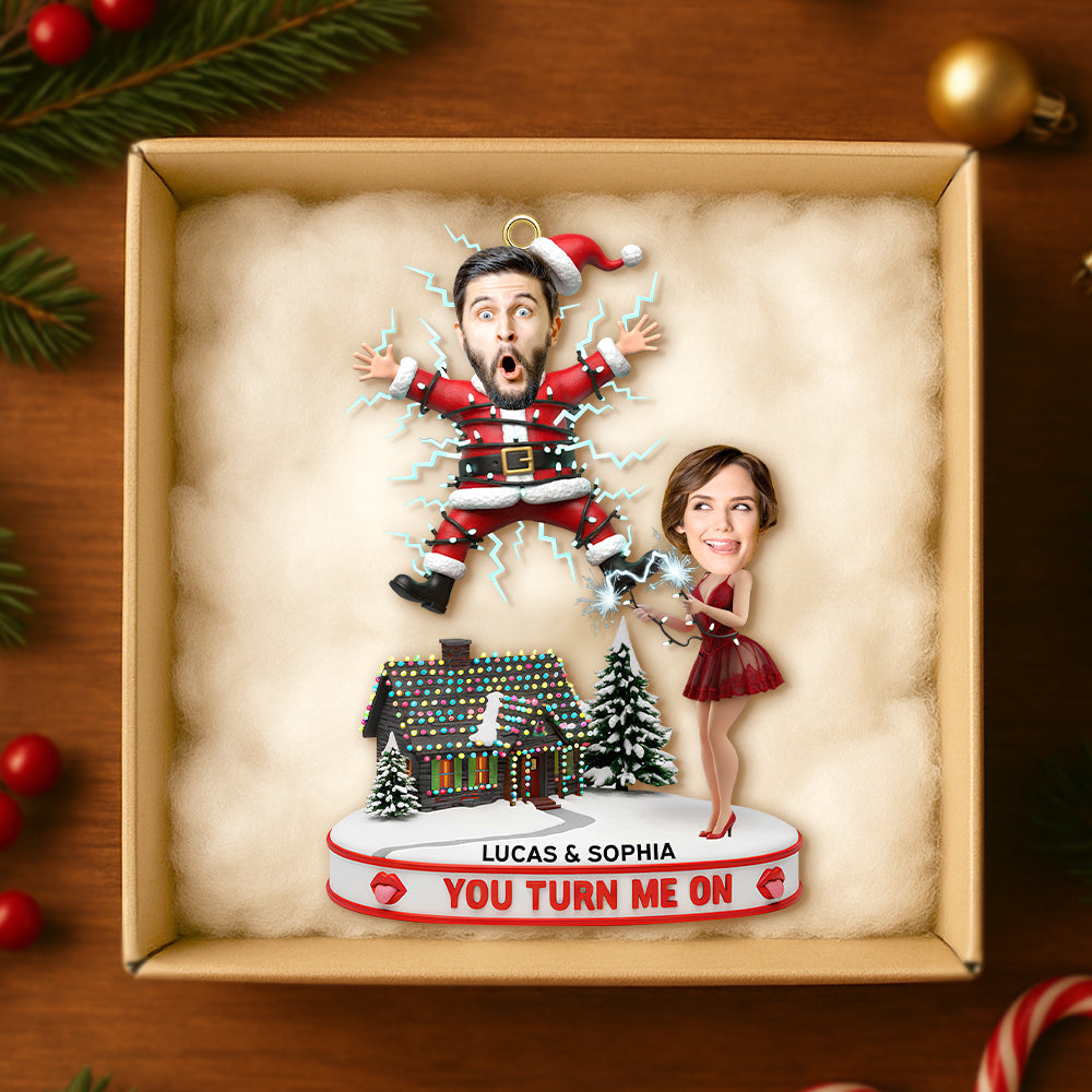 Spark Joy with a Custom Fun Couple Electric Shock Ornament! Ornament PopCulturePrints