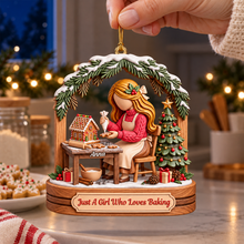 Load image into Gallery viewer, Just A Girl Who Loves Baking - Personalized Christmas Ornament for Baking Enthusiasts

