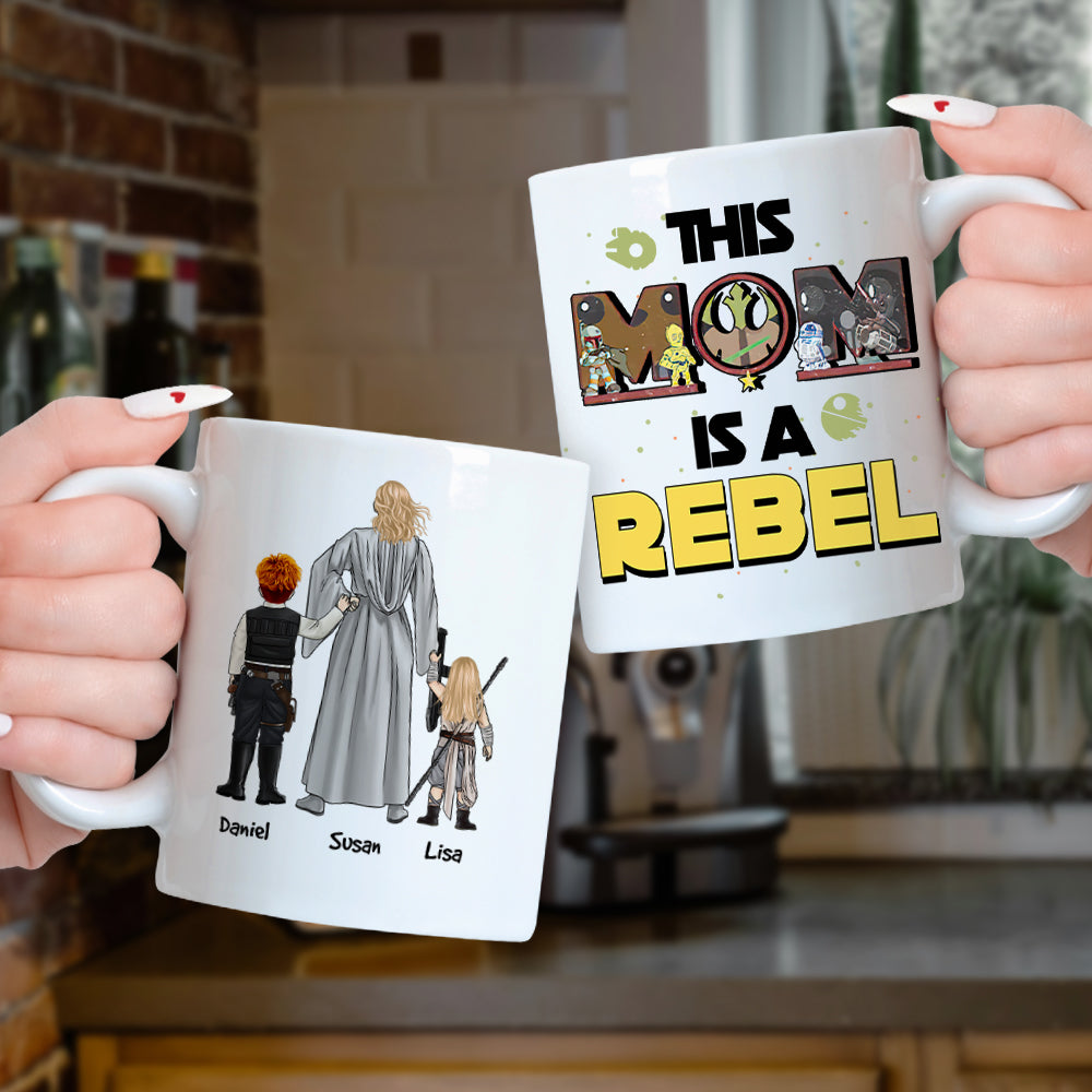 Personalized Rebel Mom Coffee Mug - Custom Gift for Mother's Day Coffee Mug PopCulturePrints
