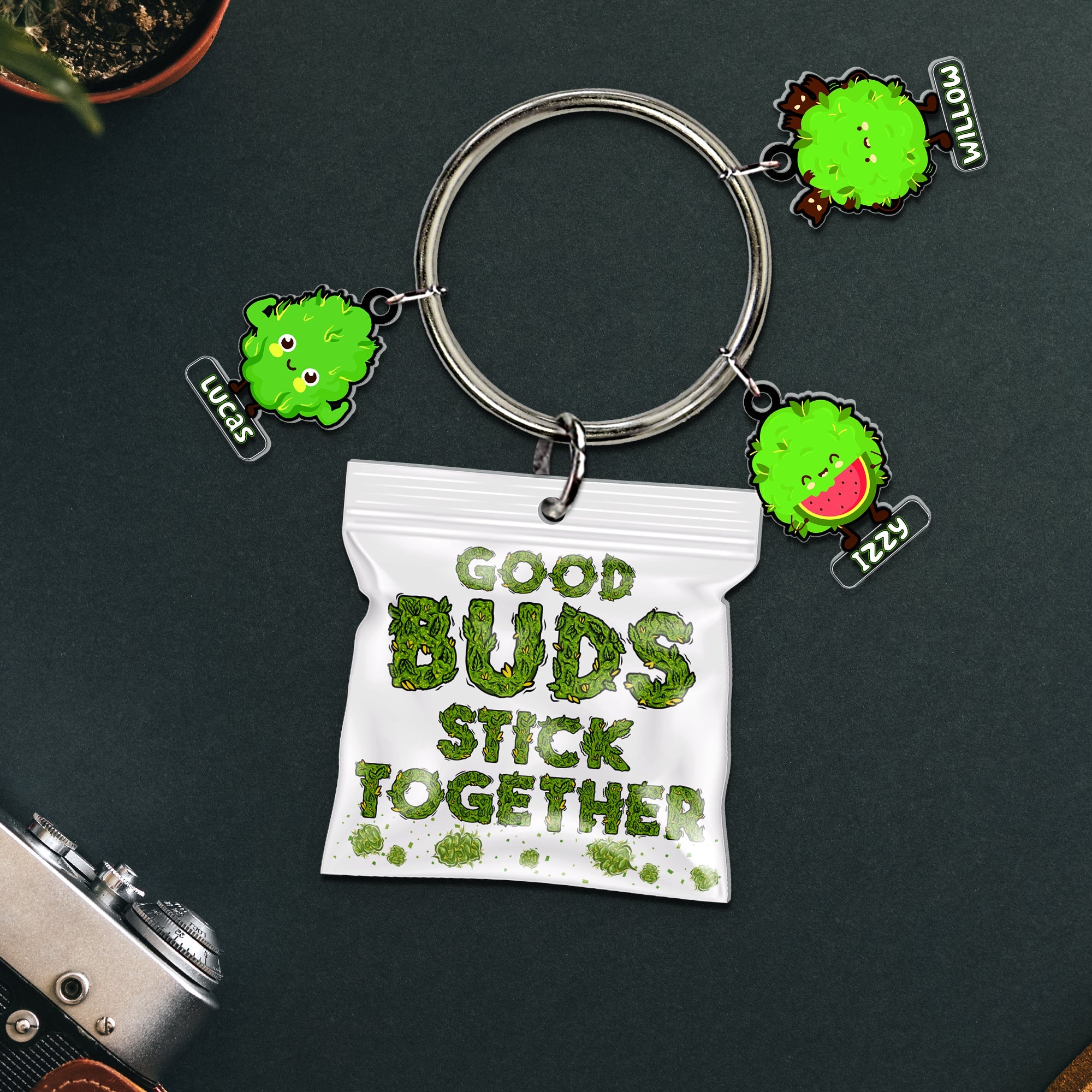 Personalized Funny Keychain Gift with Buddies Charms Keychains PopCulturePrints