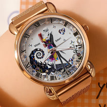Load image into Gallery viewer, Love Never Dies - Romantic Couple Mesh Strap Quartz Watch - Personalized Gift for Couples Quartz Watch PopCulturePrints
