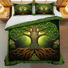 Load image into Gallery viewer, “Embrace Nature’s Spirit” - Personalized Tree Of Life Quilt Bedding Set - Custom Gift for Nature Lovers, Home Decor Enthusiasts, and Special Occasions Blanket PopCulturePrints
