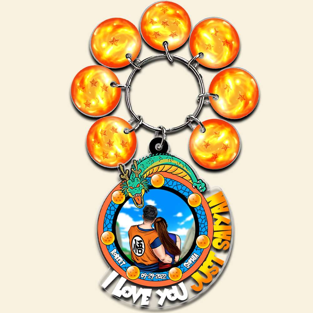 Personalized Dragon Ball Z Keychain for Couples - I Love You Just Saiyan Keychains PopCulturePrints