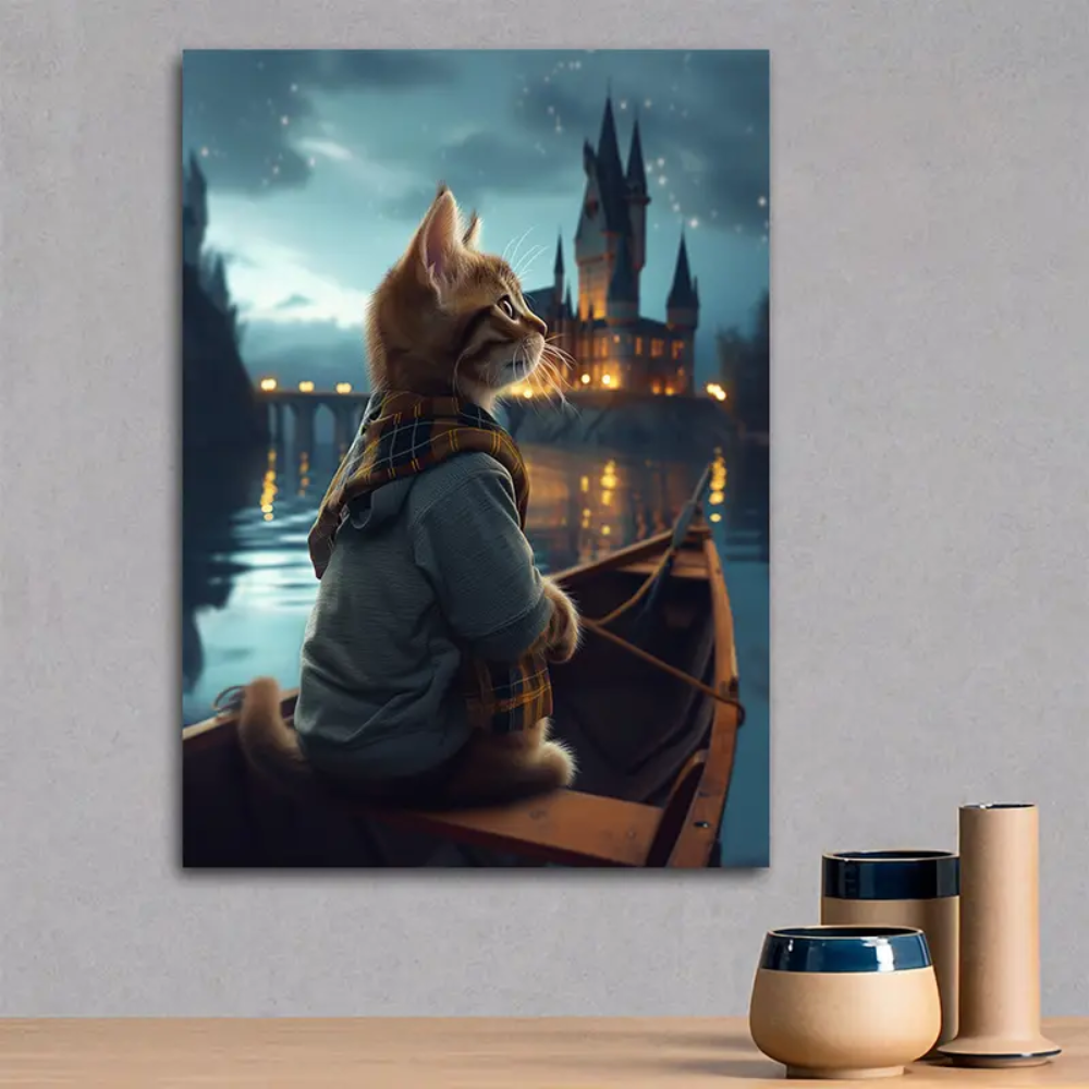 Wizard Cat Enchanted Canvas Poster - Perfect Gift for Cat Lovers