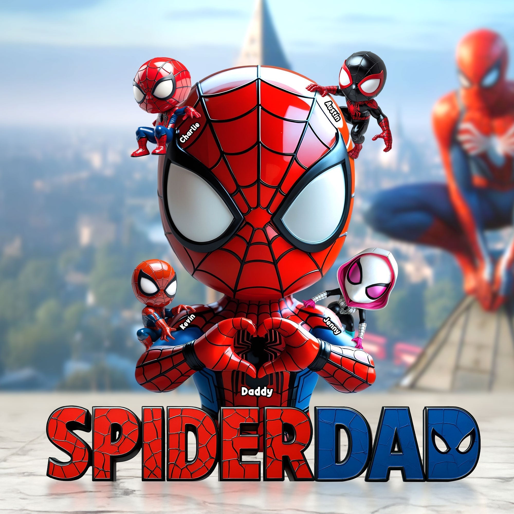“With great power comes great responsibility” – Masked Hero Dad Plaque - Personalized Gifts for Dads and Grandpas Shaped Plaques PopCulturePrints