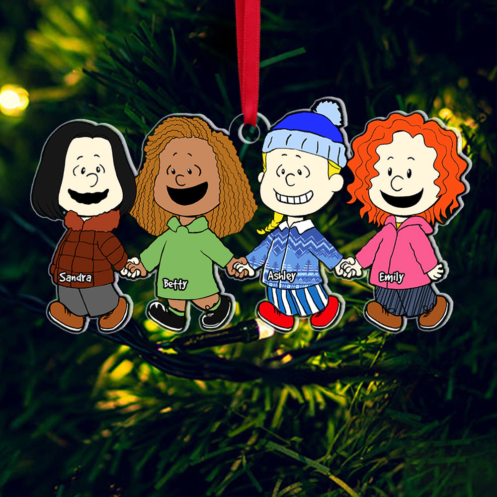 Custom Best Friend Cartoon Christmas Ornament