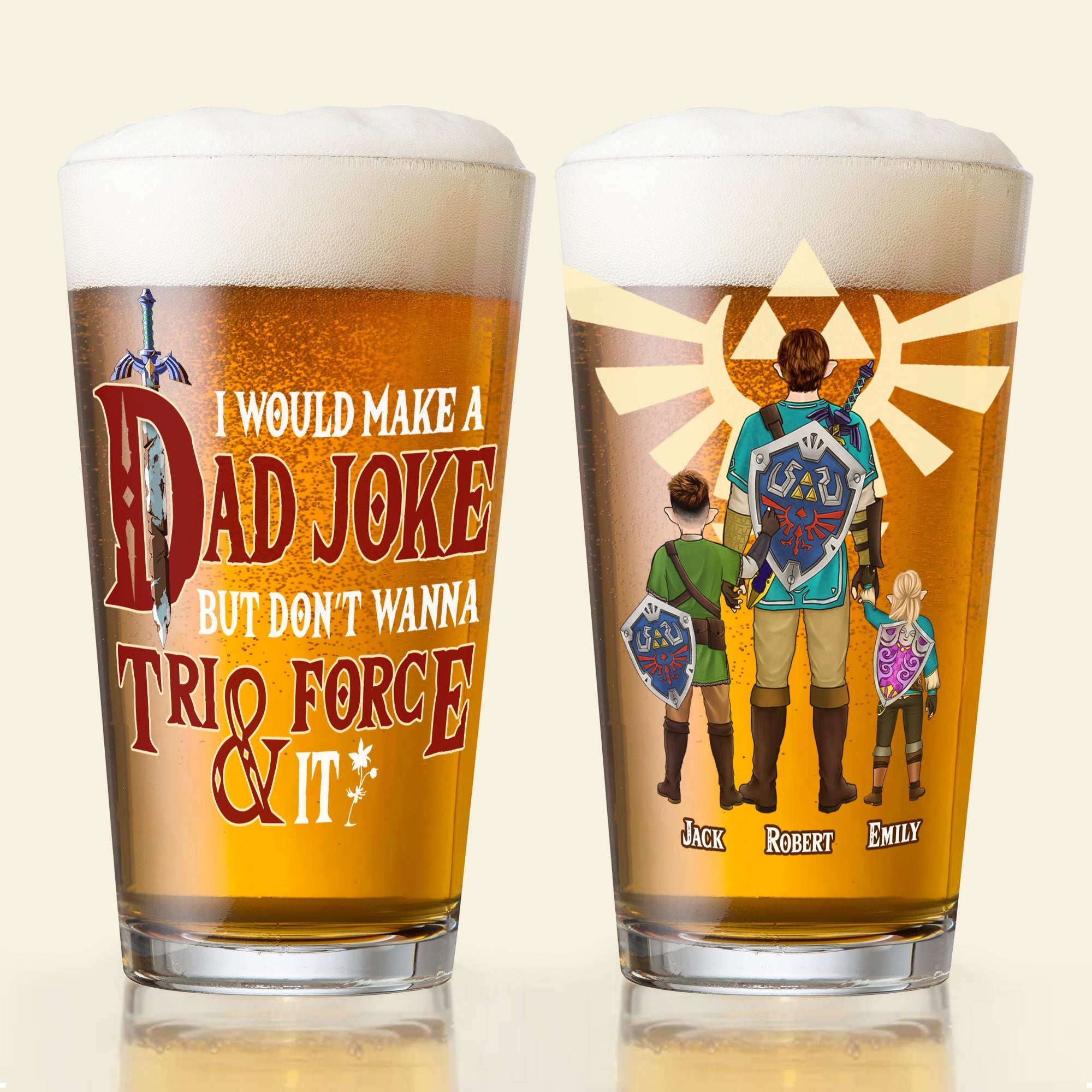 Personalized Dad Joke Beer Glass - Legend Theme Beer Glasses PopCulturePrints