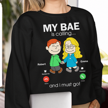 Load image into Gallery viewer, My Bae Is Calling Personalized Couple Shirt Shirts PopCulturePrints
