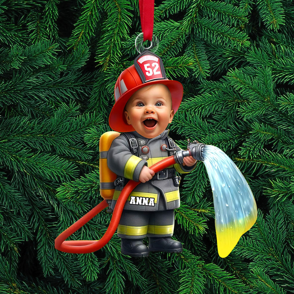 Personalized Kids Hero Photo Ornaments - Firefighter & Police Themes Ornament PopCulturePrints
