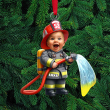 Load image into Gallery viewer, Personalized Kids Hero Photo Ornaments - Firefighter &amp; Police Themes Ornament PopCulturePrints
