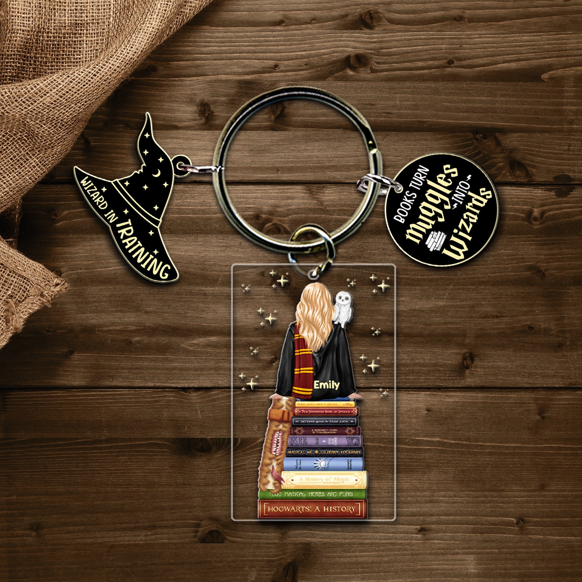 Personalized Wizard Themed Keychain