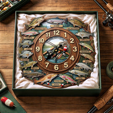Load image into Gallery viewer, Time for Fishing: Personalized Fishing Lover Clock - Custom Wall Clock for Fishing Enthusiasts Hanging Wall Clock PopCulturePrints
