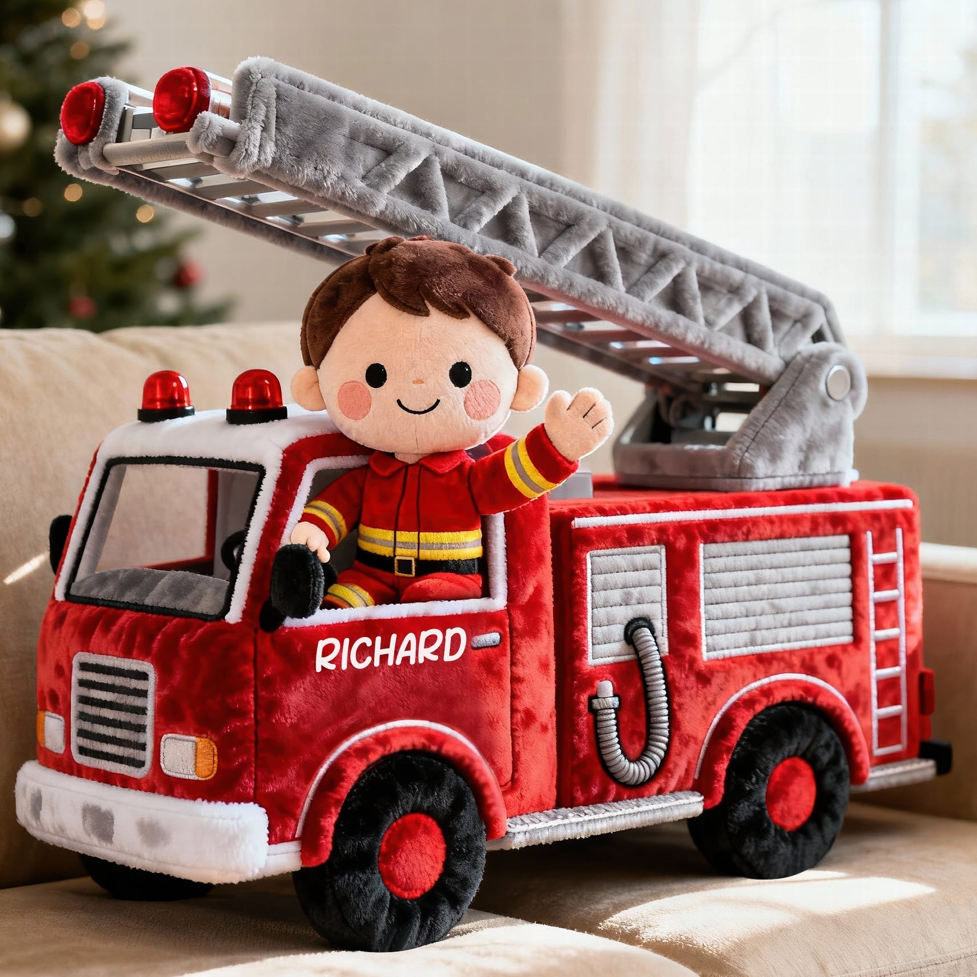 “Ignite Their Imagination!” Personalized Cute Firefighter Kid Pillow - Custom Gift for Kids Pillow PopCulturePrints