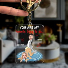 Load image into Gallery viewer, Personalized Couple Keychain - You Are My Favorite Gift Keychains PopCulturePrints
