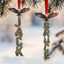 Load image into Gallery viewer, &quot;Honor Your Loved Ones with Our Veteran Alphabet Acrylic Ornament - Personalized Gifts for Christmas for All Veterans and Their Families&quot; Ornament PopCulturePrints
